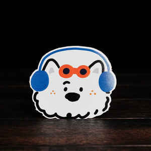 Artist Hand-drawn Large Stickers - Snow Dog