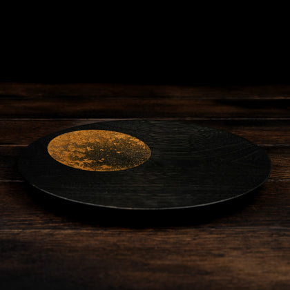 Moon Pattern Urushi Wooden Plate