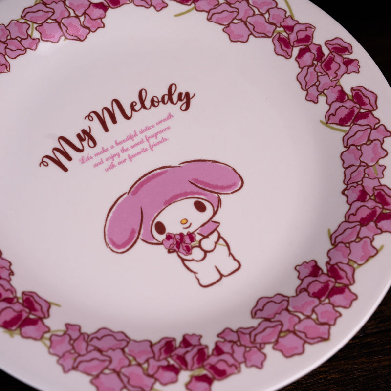 Japan Sanrio Plate - Melody Pink Flora