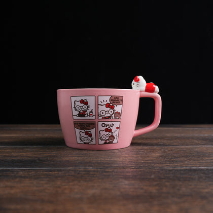 Japan Sanrio Soup Mug with Nokkari Figure - Hello Kitty : Comics