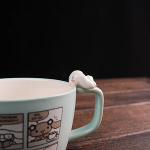 Japan Sanrio Soup Mug with Nokkari Figure - Cinnamoroll : Comics