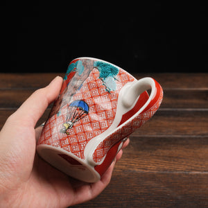 Vintage PEANUTS Snoopy Kutaniyaki Mug - Akae