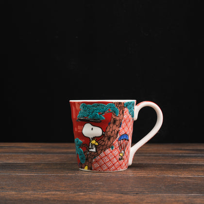 Vintage PEANUTS Snoopy Kutaniyaki Mug - Akae