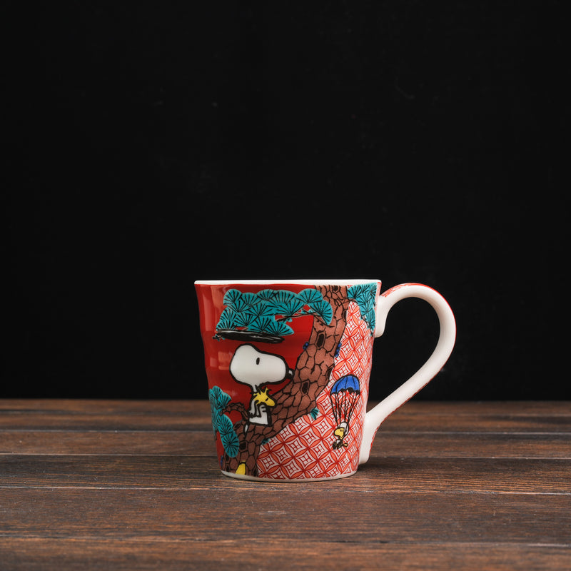 Vintage PEANUTS Snoopy Kutaniyaki Mug - Akae