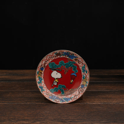 Vintage PEANUTS Snoopy Kutaniyaki Saucer - Akae